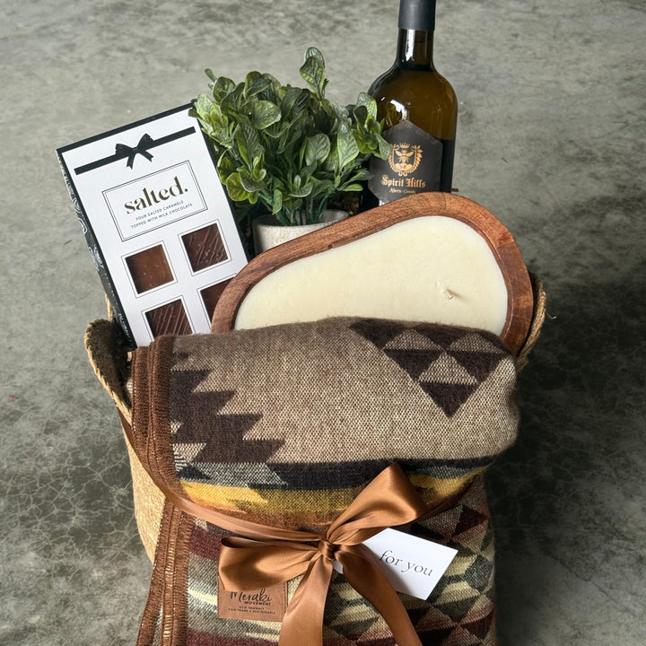 Panier cadeau de luxe bleu