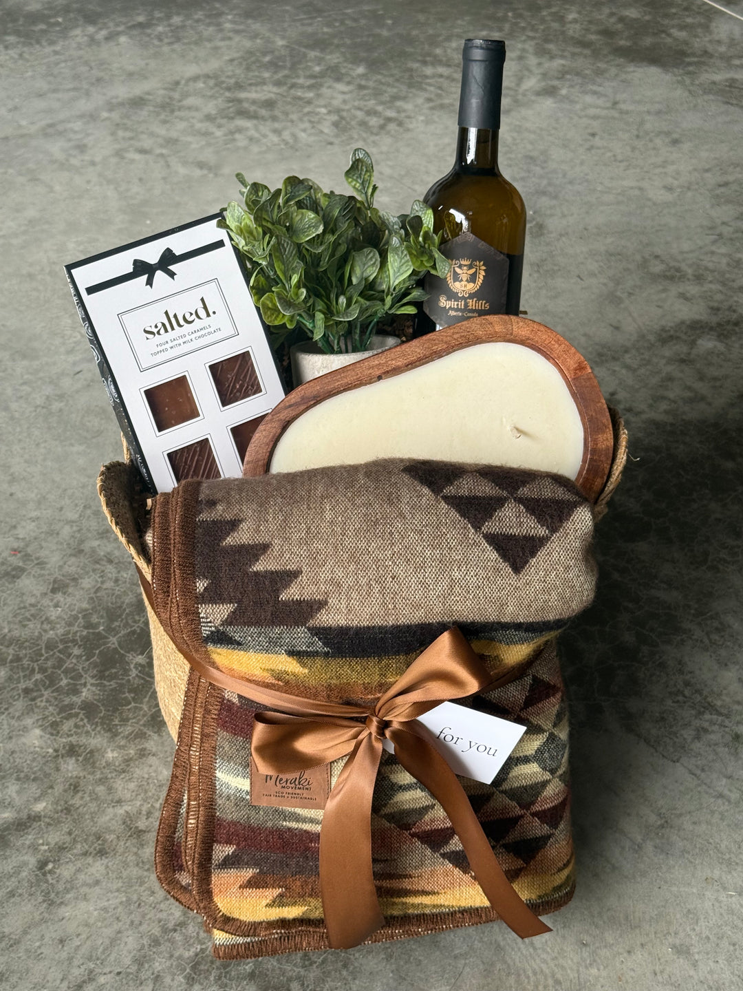 Panier cadeau de luxe bleu