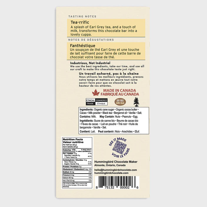 London Fog milk chocolate bar