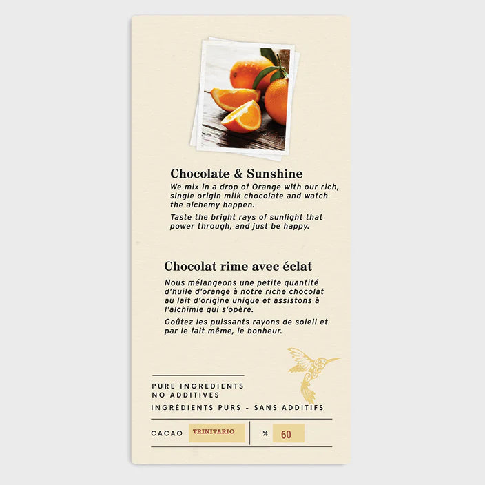 Orange Dark milk chocolate bar