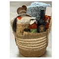 Pasta and wine gift basket from Gift Smack Gift Company, featuring assorted pasta, a bottle of wine, and decorative packaging.