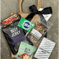 Box of Brain Boosters snack gift bag by Gift Smack Gift Company, featuring a colorful assortment of healthy snacks and treats.