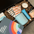 Mindful Moments self-care gift box by Gift Smack Gift Company, featuring calming wellness items and relaxing accessories.