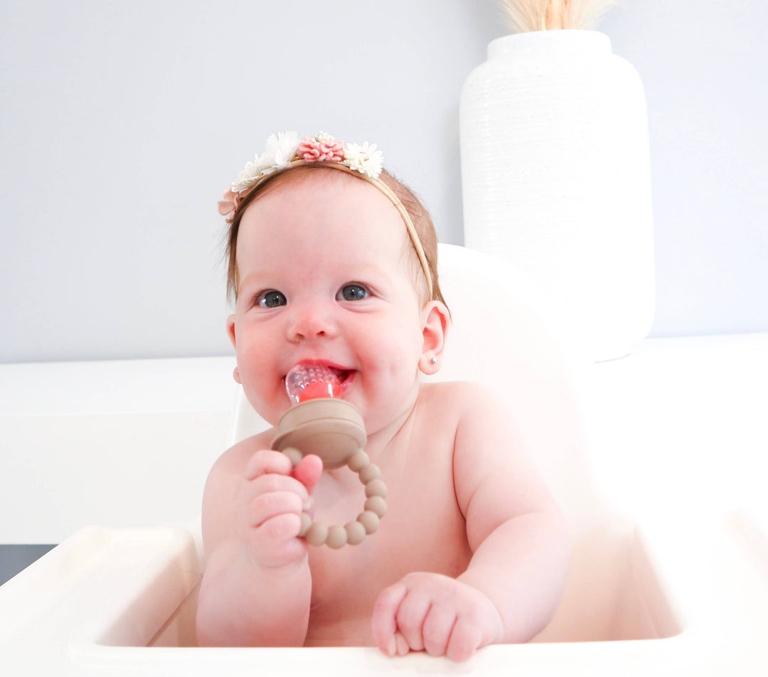 Silicone Baby Fruit Feeder - Almond