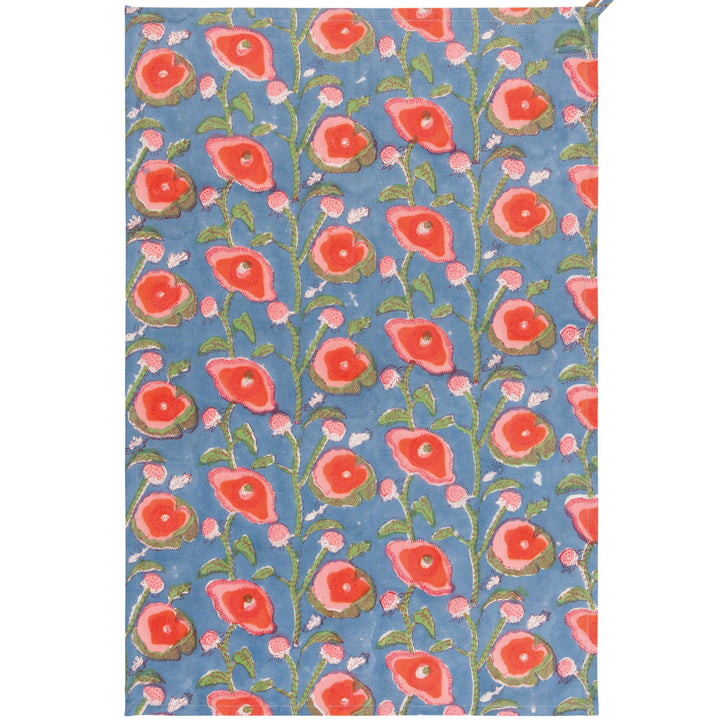 Poppy Block Print Dishtowel