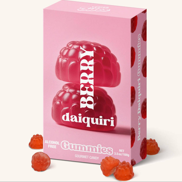 Berry Daiquiri Gummies, Chewy Candies, Alcohol-Free