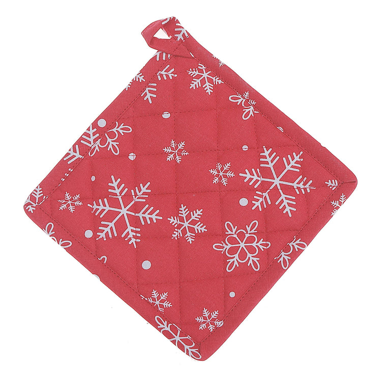 COTTON POT HOLDER (SNOWFLAKES)