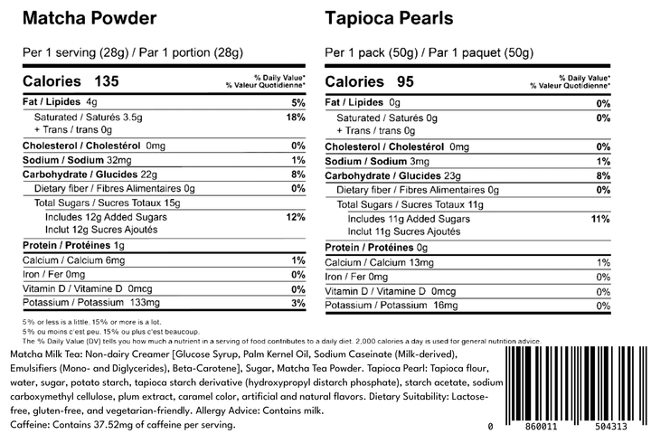 Matcha Boba Tea Kit: Wheat Straws