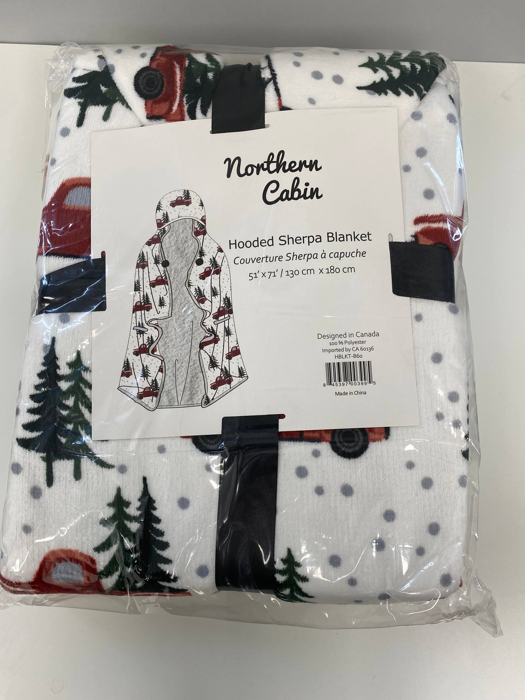 Hooded Sherpa Throw Blanket - Red Truck