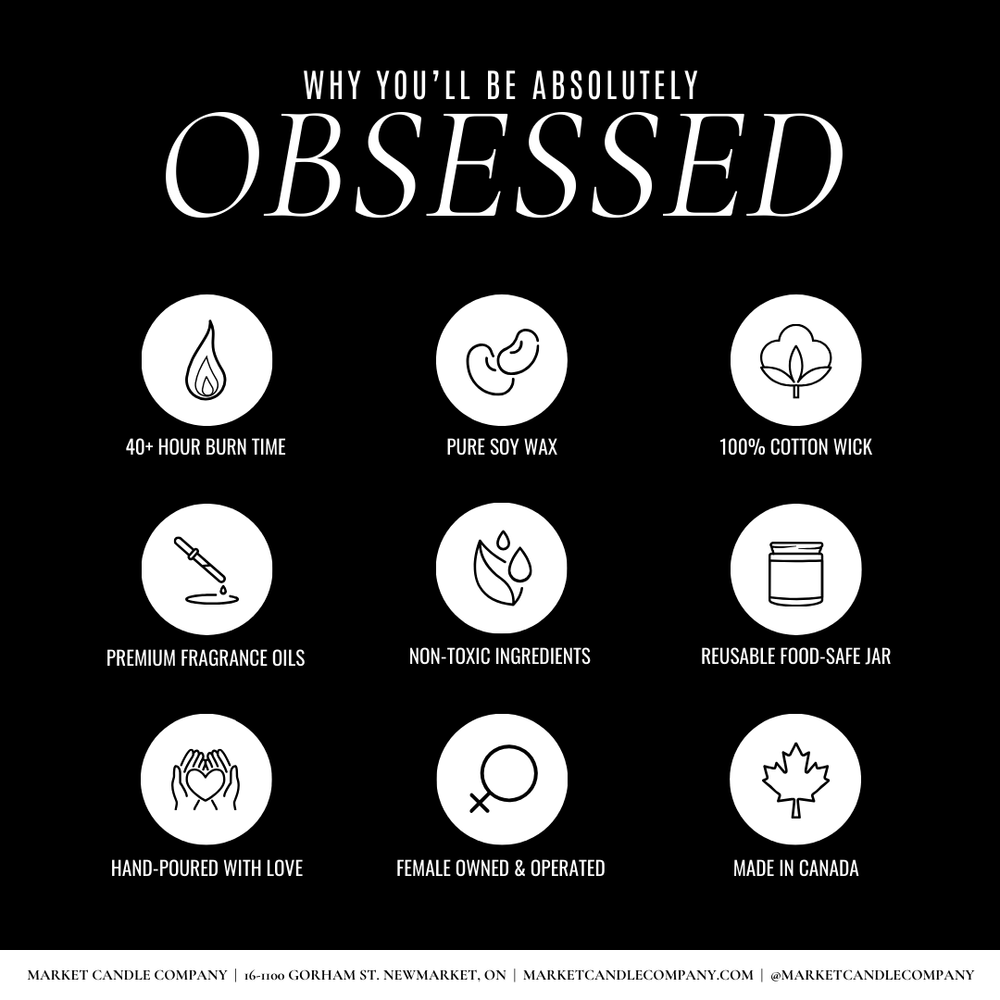 Black background with white icons and text highlighting product features.