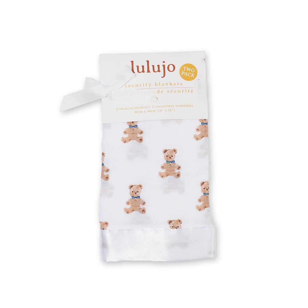 Baby blanket with teddy bear pattern and &