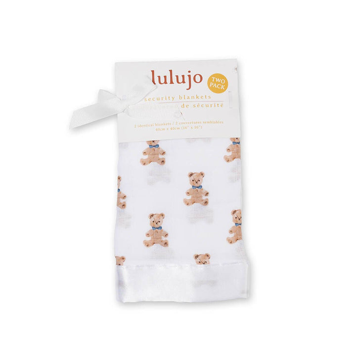 Baby blanket with teddy bear pattern and &