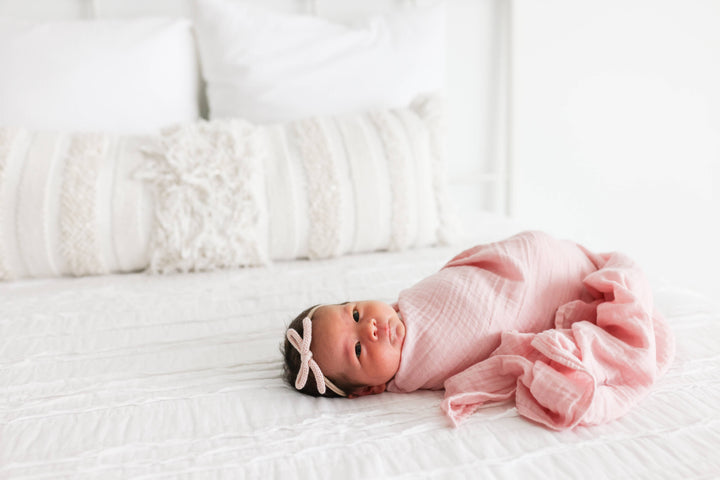 2-Pack Cotton Swaddle Blankets – Strawberry &amp; Ballet Slipper - Gift Smack Gift Company