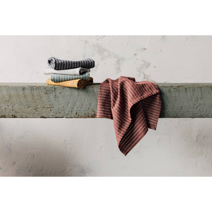 Wine Stripe Linen/Cotton Dishtowel
