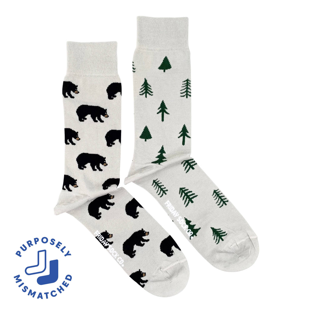 Men’s Bear and Trees Socks: Men's 7 - 12