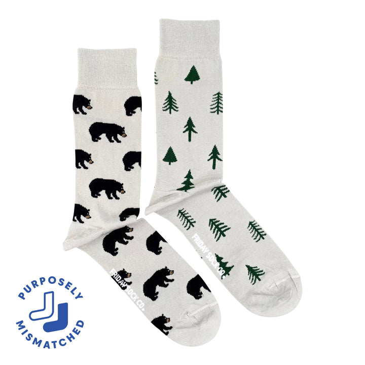 Men’s Bear and Trees Socks: Men's 7 - 12