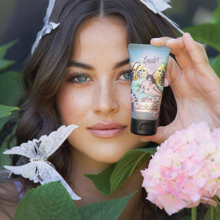 Barefoot Venus Vanilla Effect hand cream, spa and body moisturizer with a creamy texture and vanilla scent, displayed in the image.