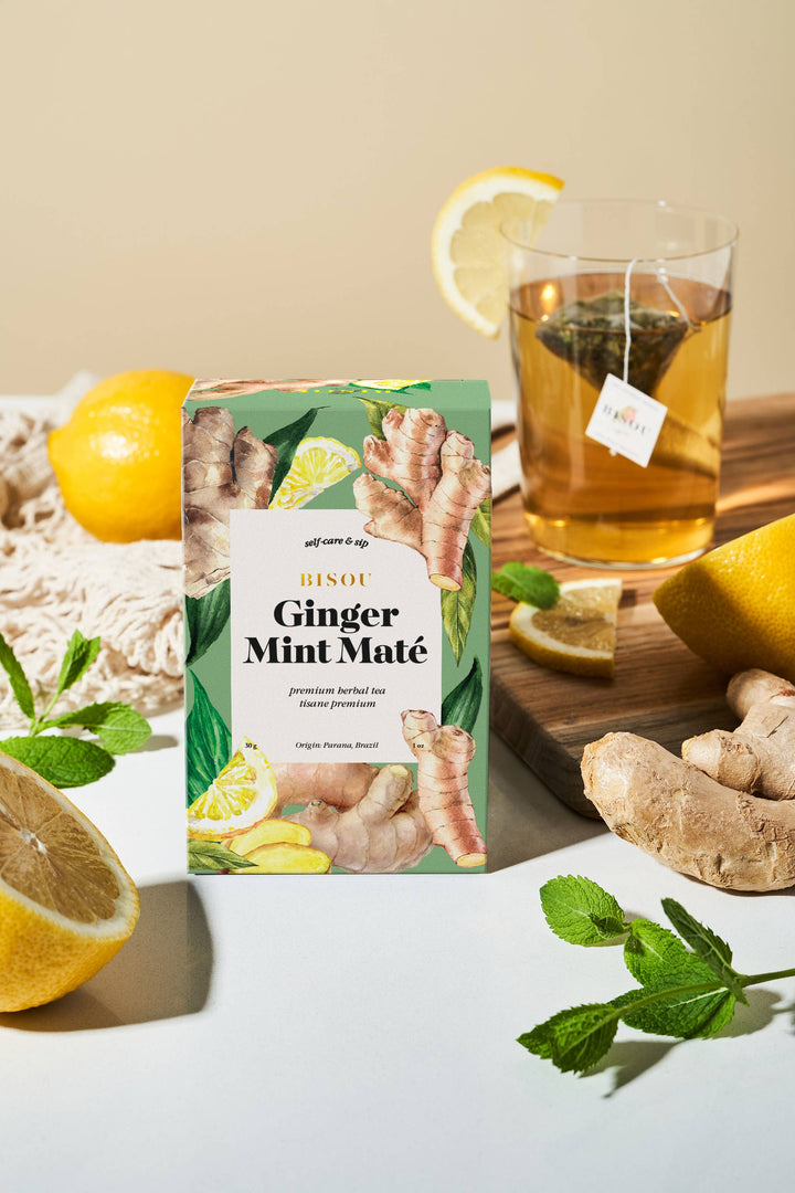 Ginger Mint Maté - Herbal tea blend sachets - Gift Smack Gift Company
