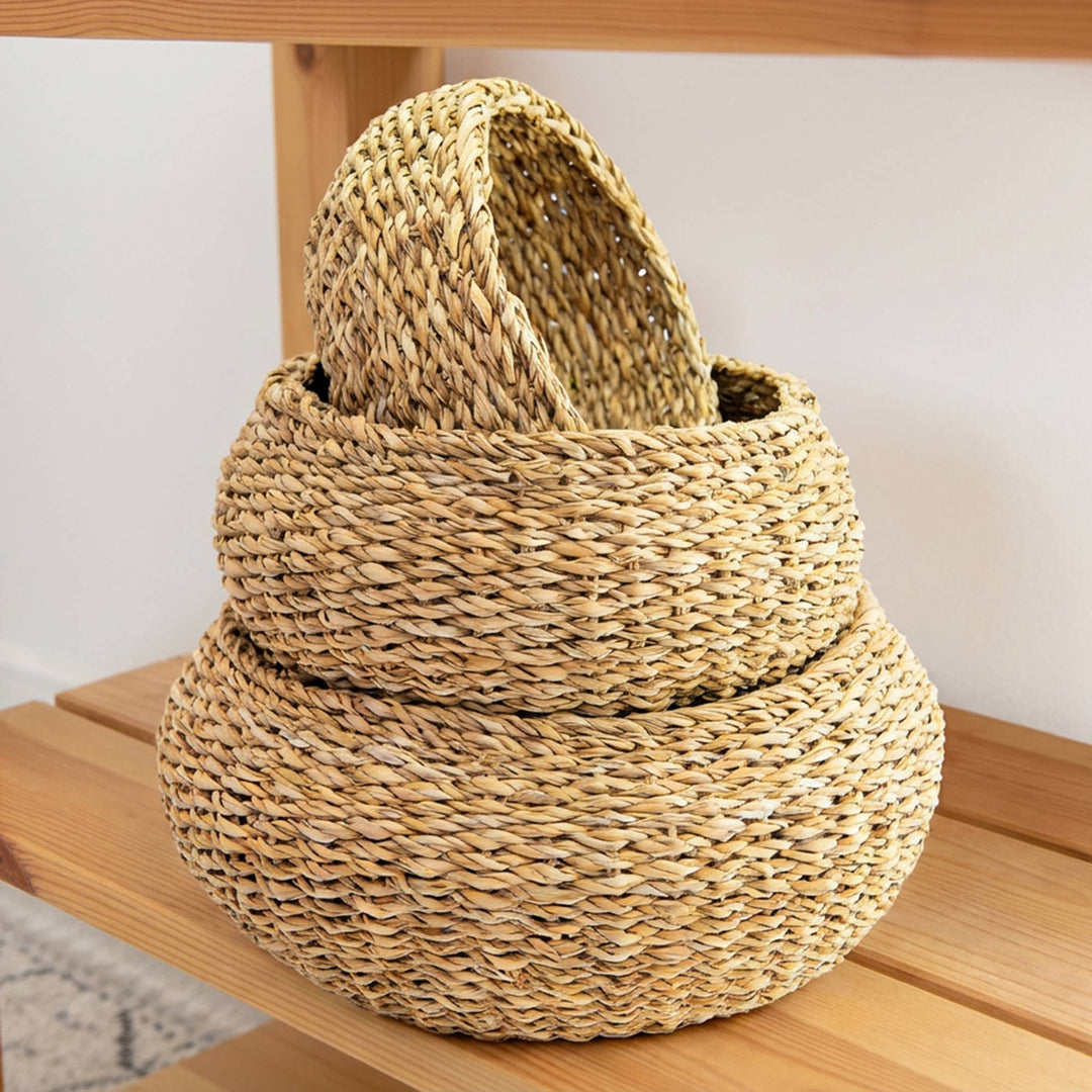 Round Sea Grass Basket (Natural): Natural