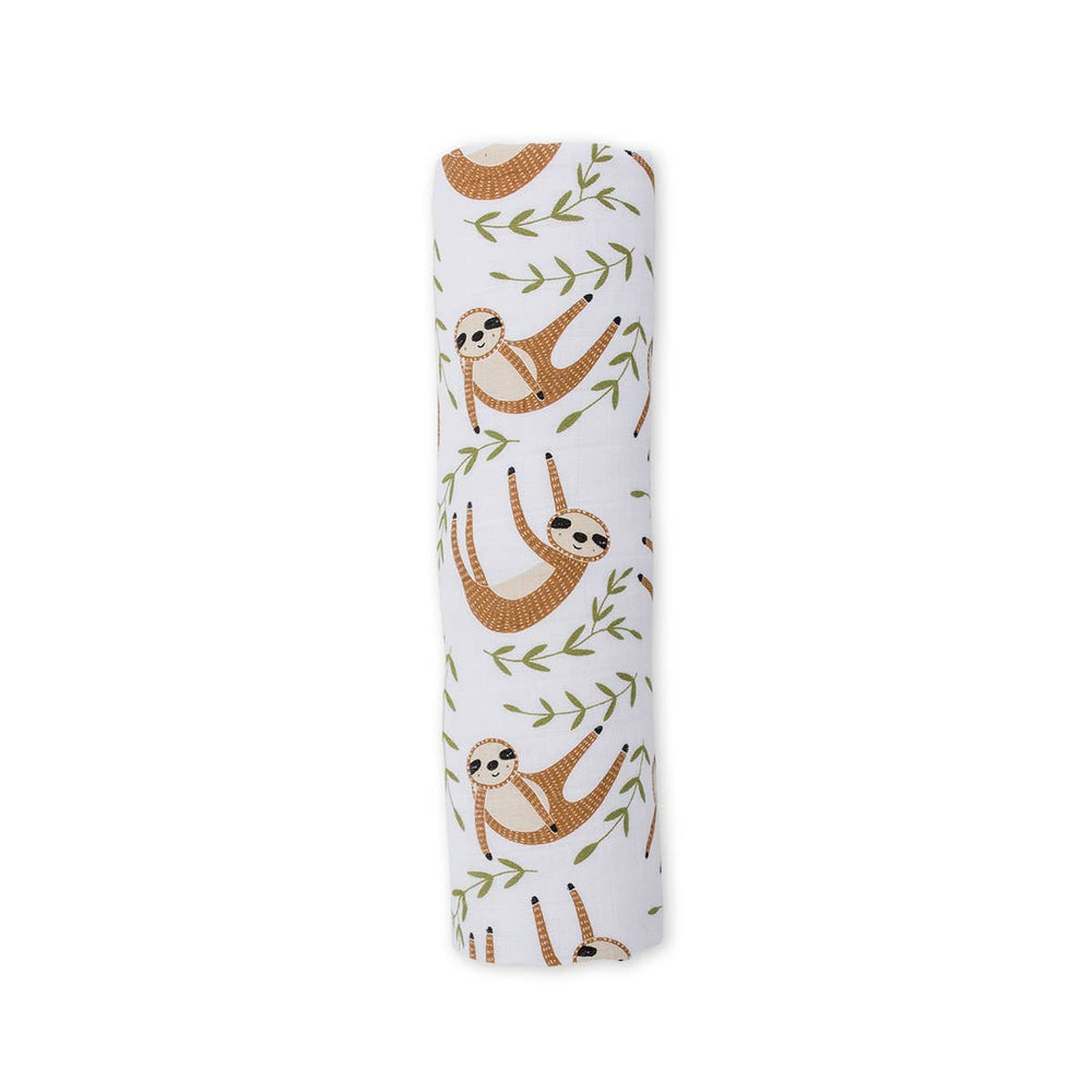 Muslin Cotton Swaddle Blanket - Sloth - Gift Smack Gift Company