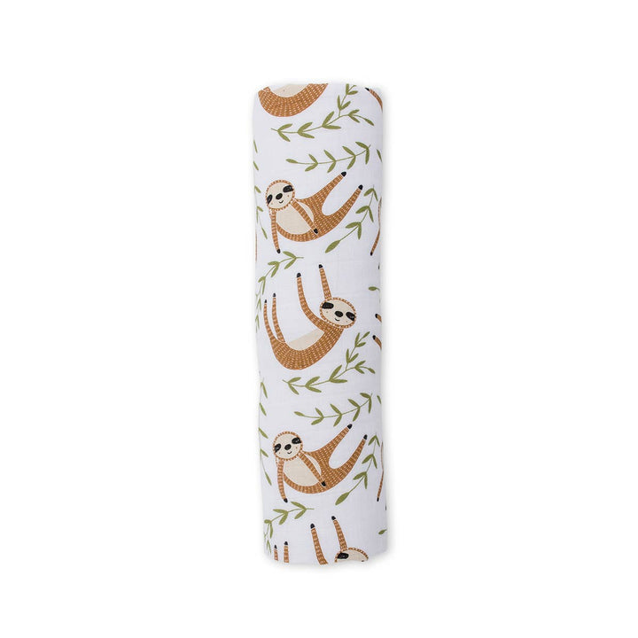 Muslin Cotton Swaddle Blanket - Sloth - Gift Smack Gift Company