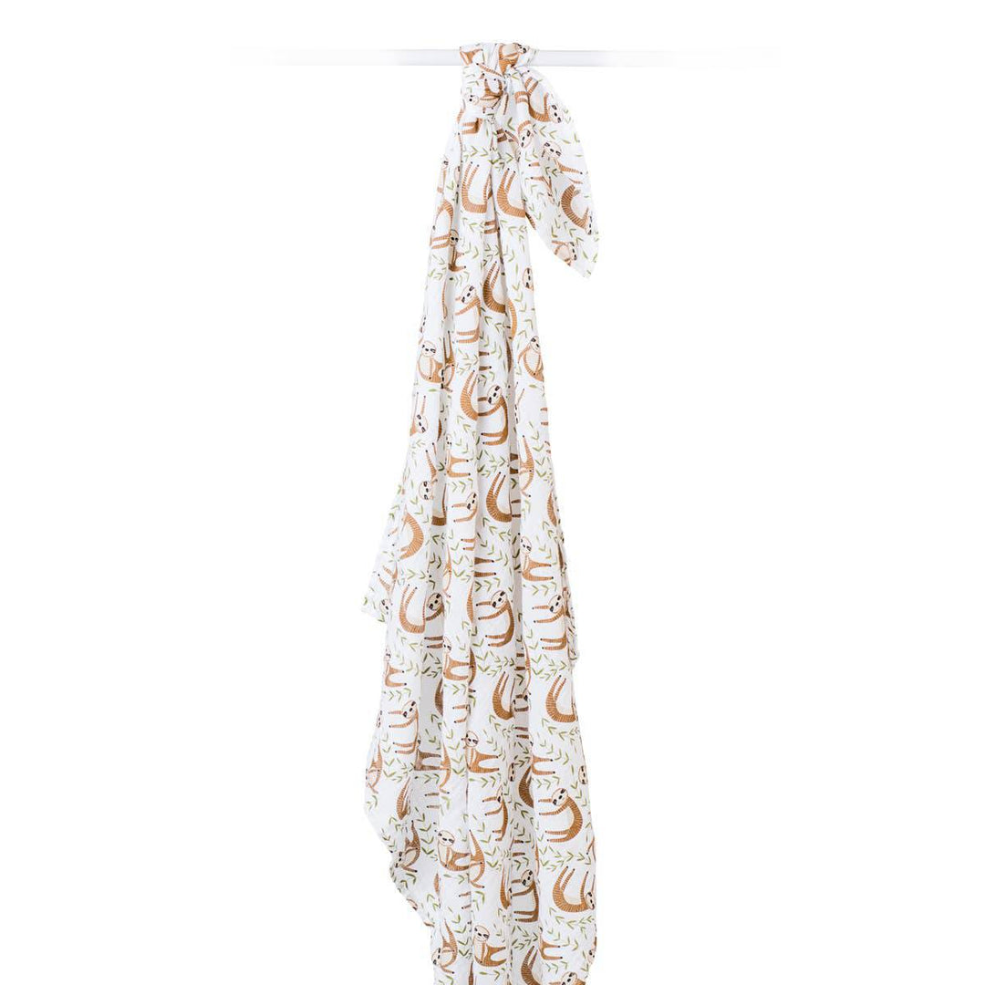 Muslin Cotton Swaddle Blanket - Sloth - Gift Smack Gift Company