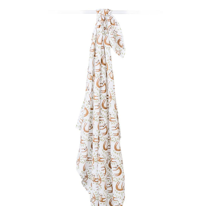 Muslin Cotton Swaddle Blanket - Sloth - Gift Smack Gift Company
