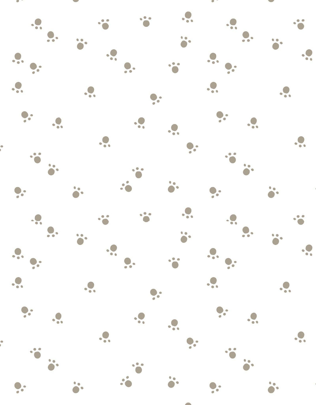 Pattern of small paw prints on a white background