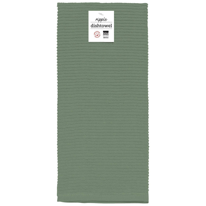 Ripple Elm Green Turkish Cotton Dishtowel
