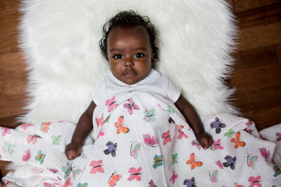 Muslin Swaddle Blanket –  Butterflies - Gift Smack Gift Company