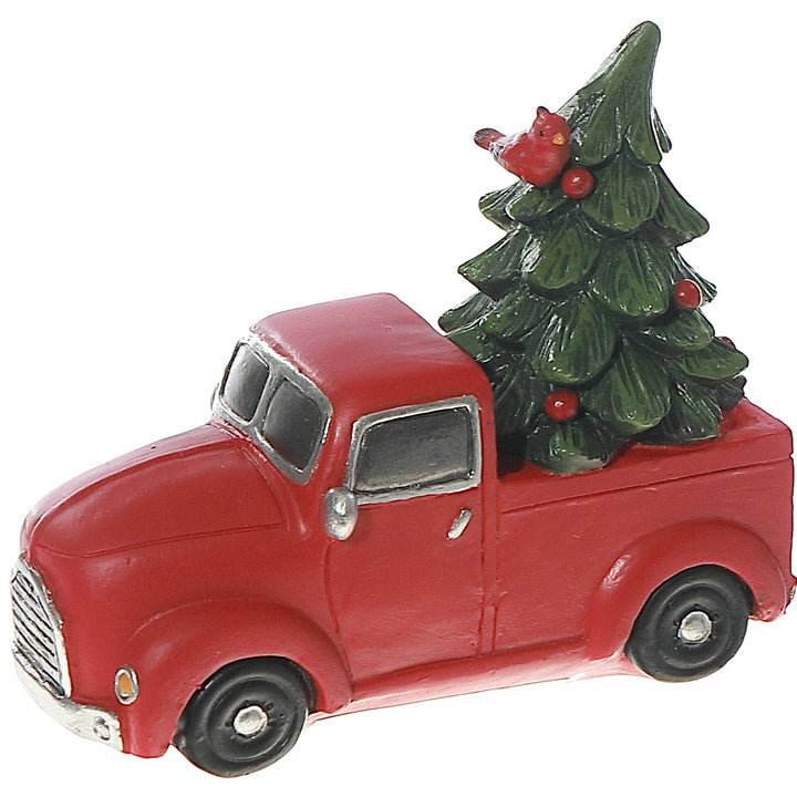 RED TRUCK WITH CHRISTMAS TREE DÉCOR