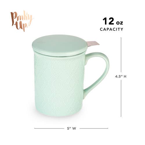 Annette™ 3D Ceramic Mug w/ Tea Infuser - Souk Mint