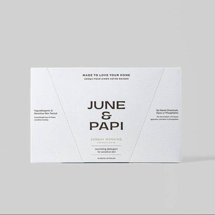 June & Papi Sunday Morning Laundry Detergent Sheets