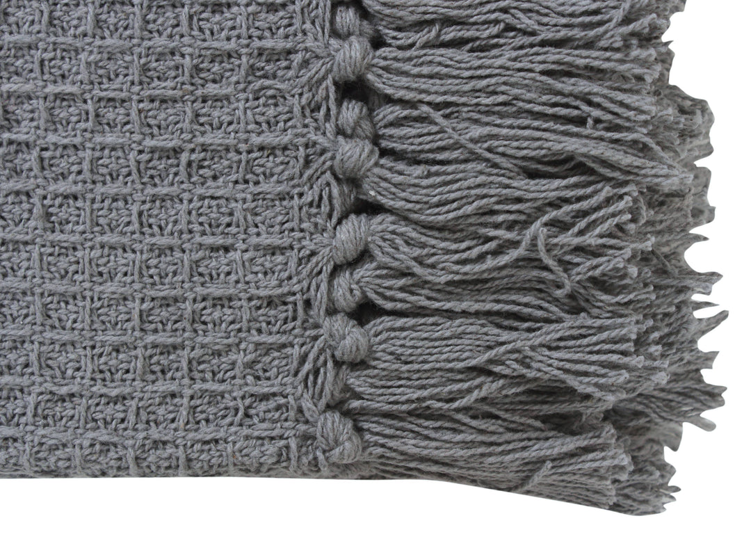 Grey Cotton Throw