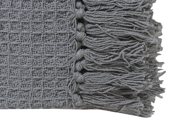 Grey Cotton Throw