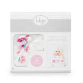 Lulujo Hello World newborn baby set featuring soft, colorful fabric with playful "Hello World" print for new parents and infants.