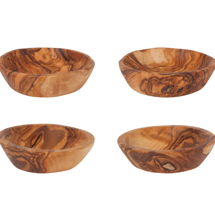Olive Wood Pinch Bowls Set of 4