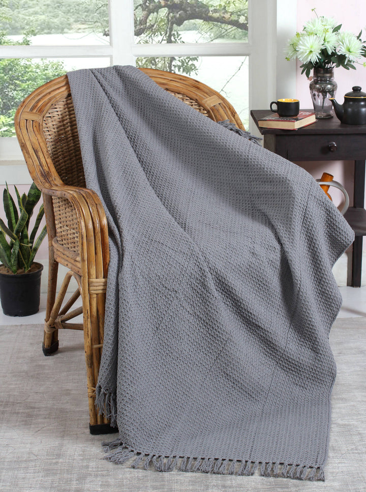Grey Cotton Throw