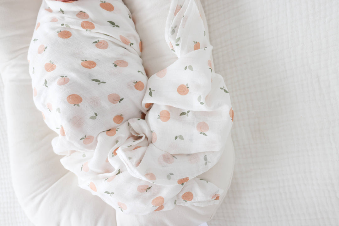 Muslin Cotton Swaddle Blanket - Peaches - Gift Smack Gift Company