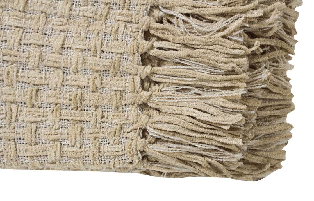 Chenille Basket Weave Throw Blanket, 50x60: Forest Green