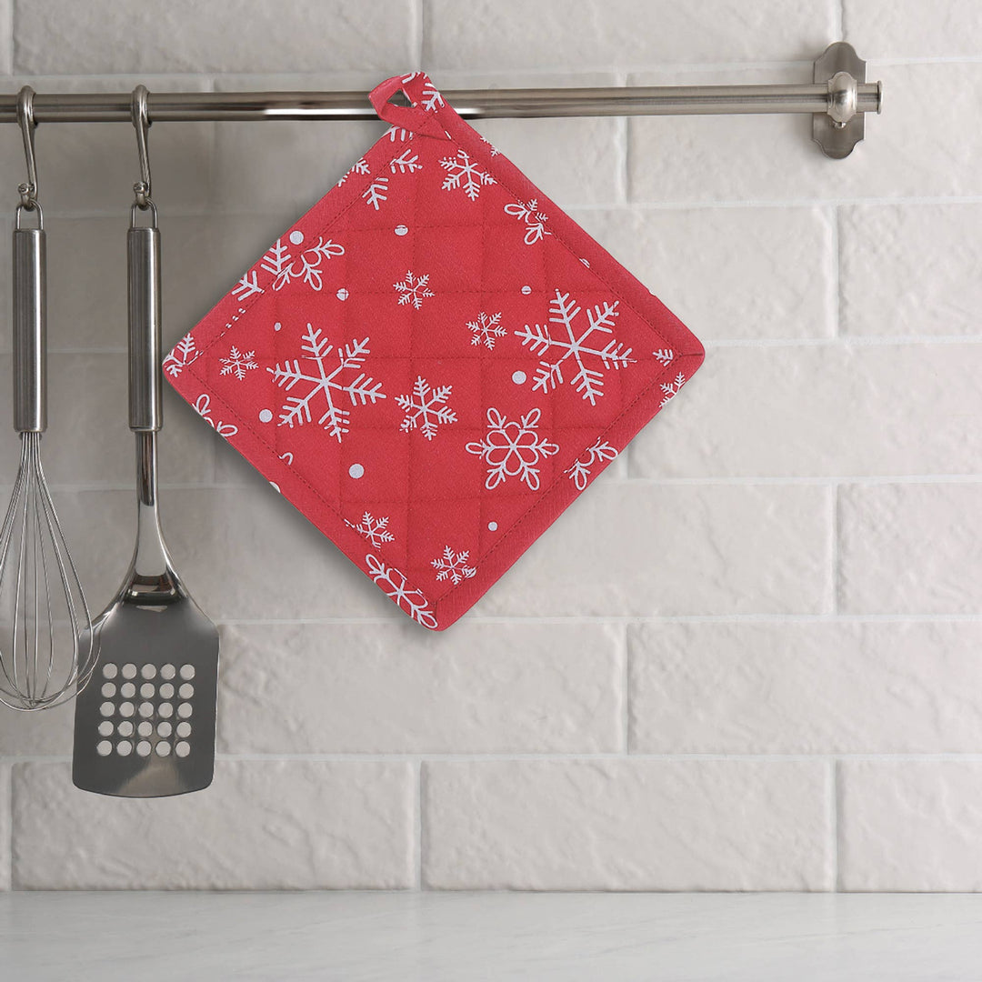 COTTON POT HOLDER (SNOWFLAKES)