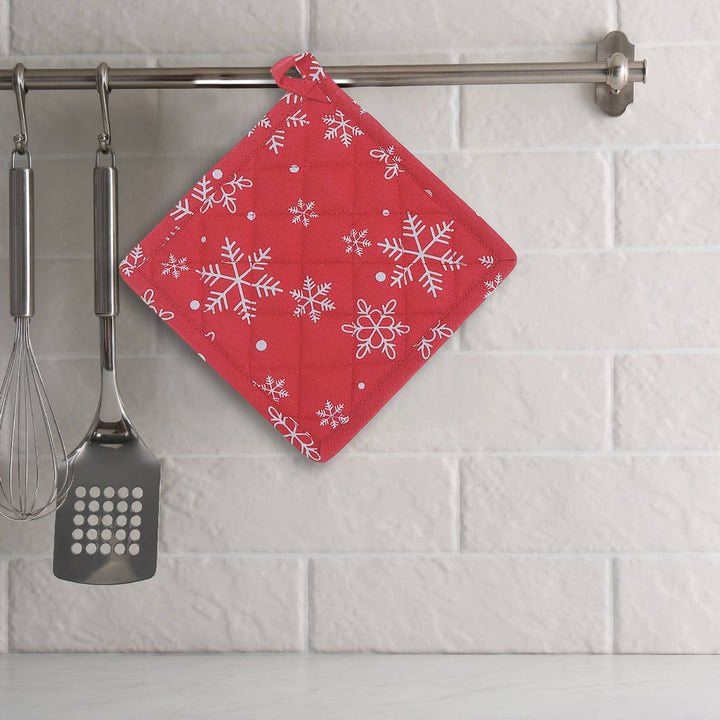 COTTON POT HOLDER (SNOWFLAKES)