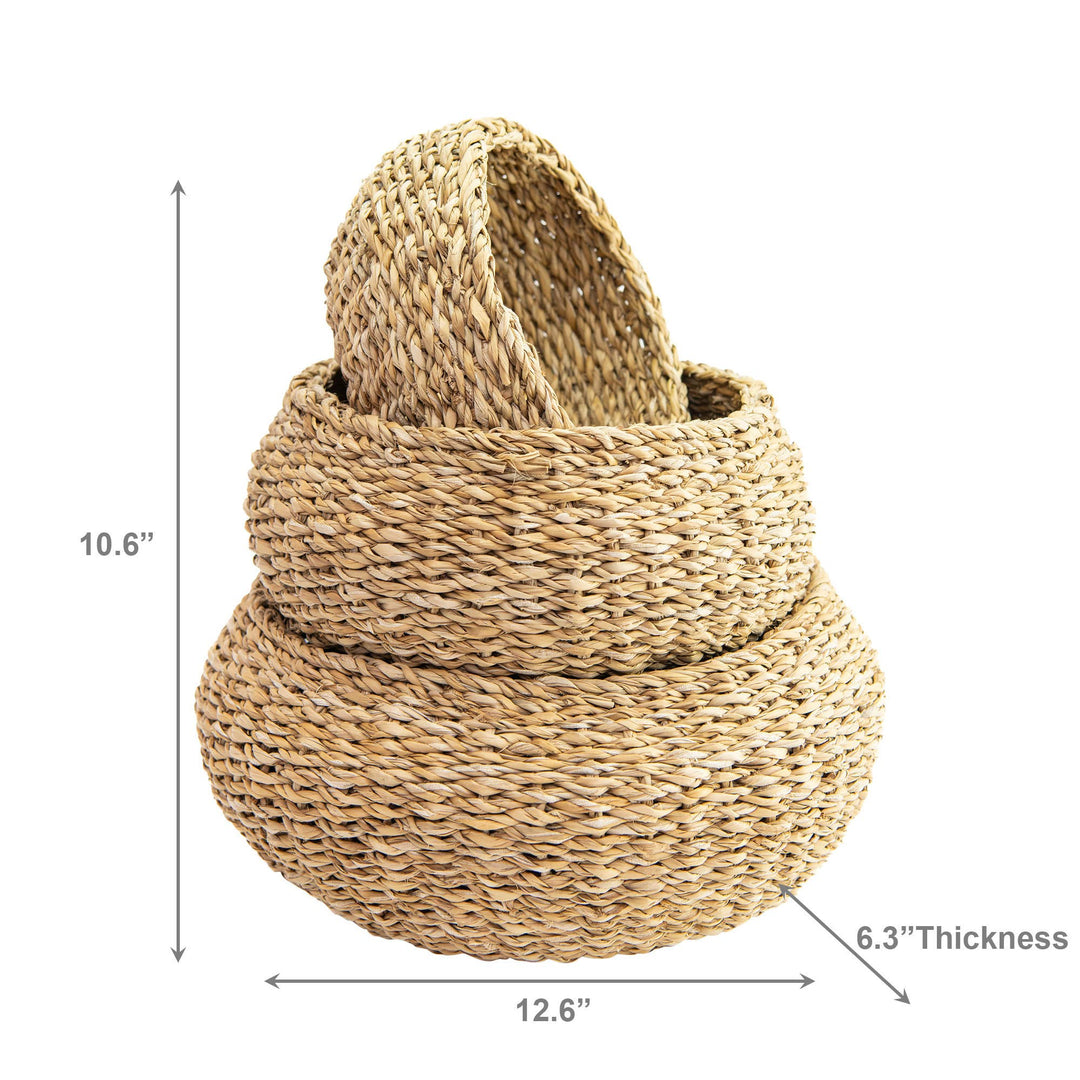 Round Sea Grass Basket (Natural): Natural